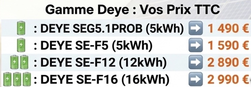 Tarifs Deye